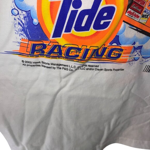 M O Knits Mens Tee shirt Size XL White Darrell Waltrip Ricky Craven 2 Sided - Picture 5 of 11